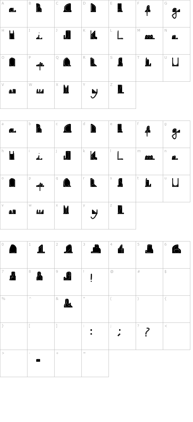 downdownboy character map