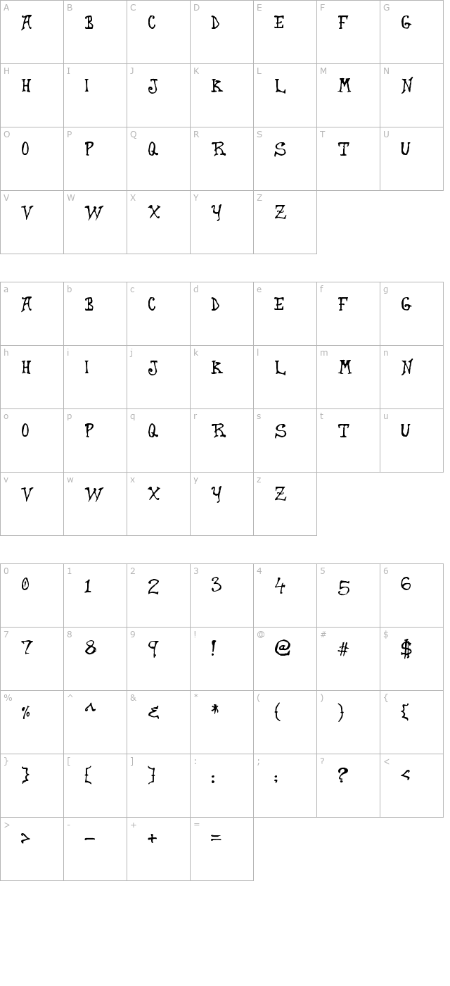 Dragon Harbour character map