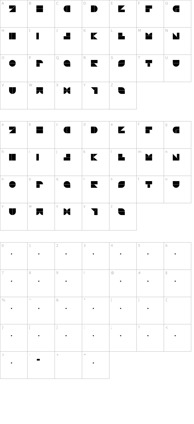 Drebiek Expanded Black character map