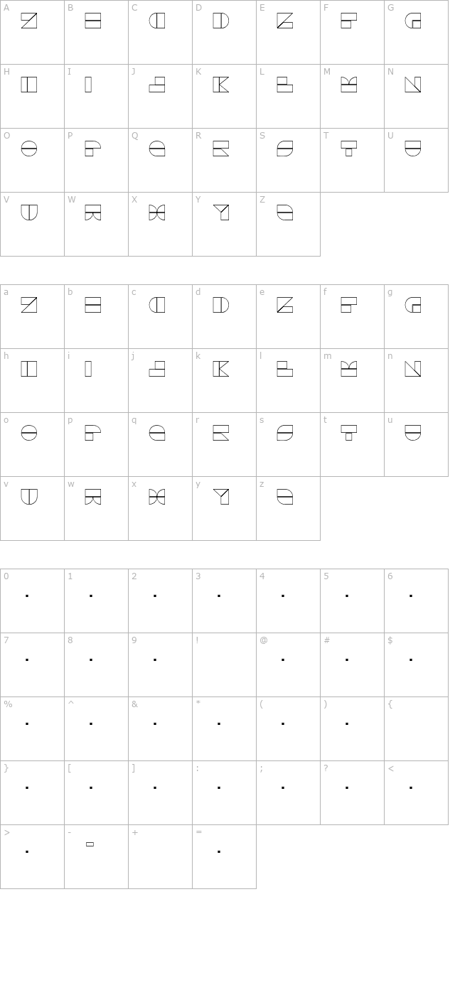 drebiek-expanded-outline character map