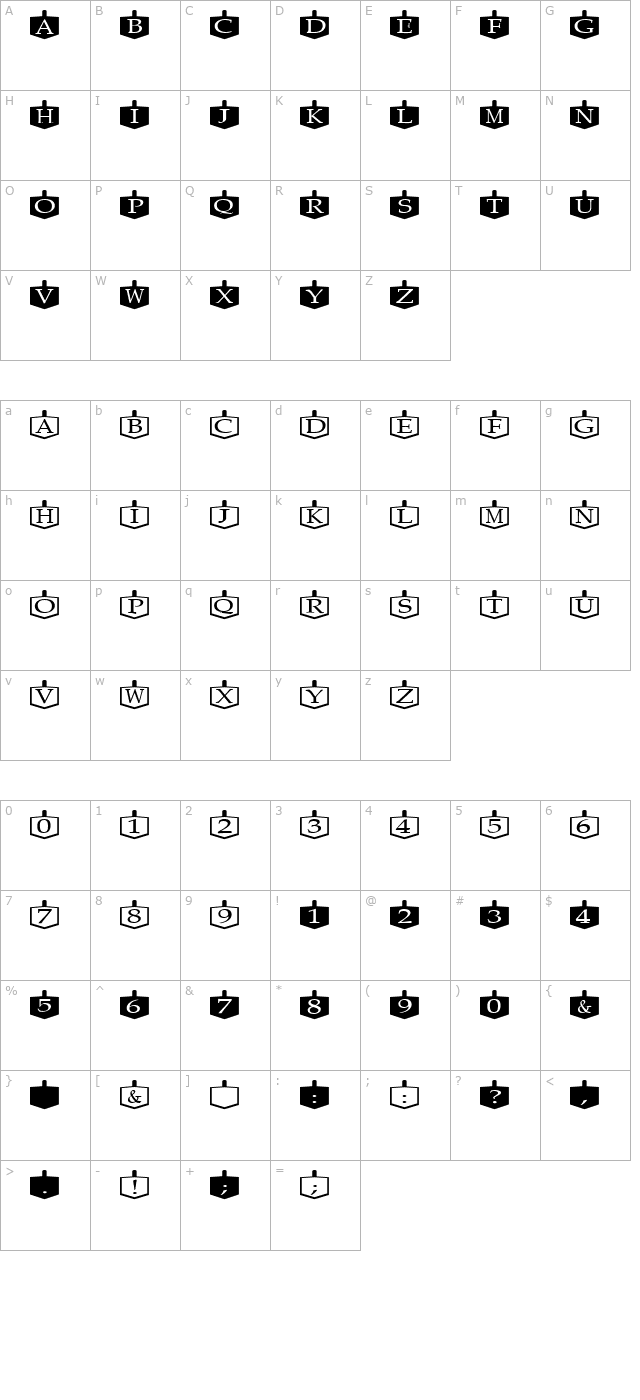 dreidels-regular character map