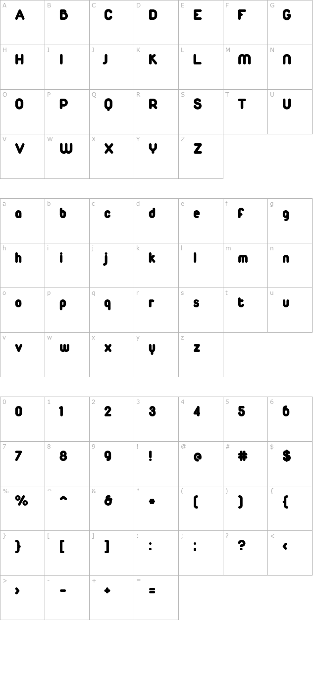 Duepuntozero Black character map