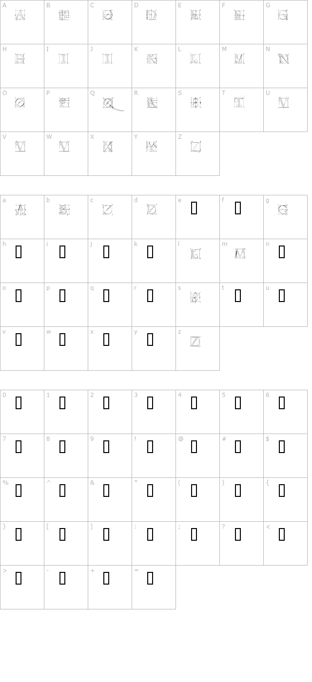 DuererLatinConstructionCapitals character map