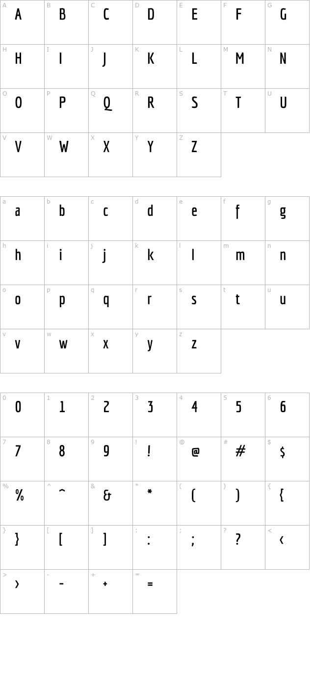 economica-bold character map