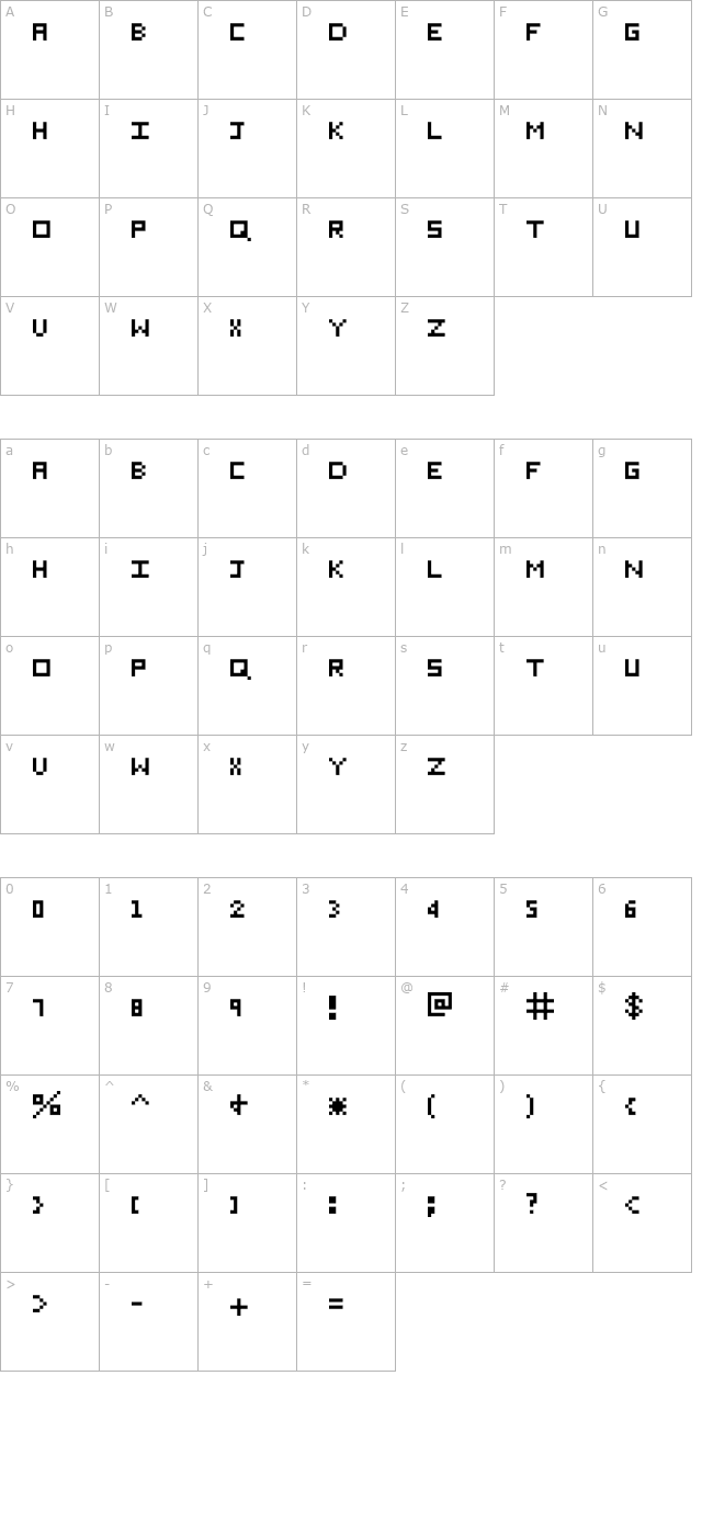 Eichante character map