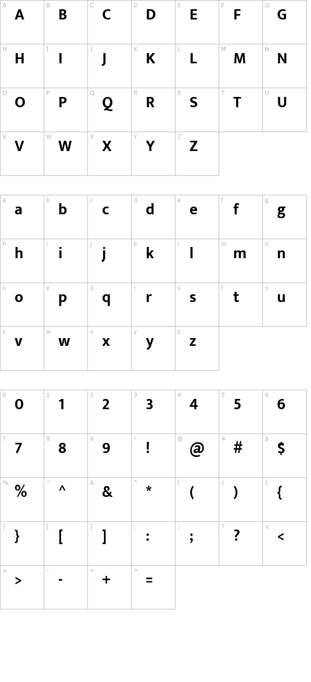 ek-mukta-bold character map