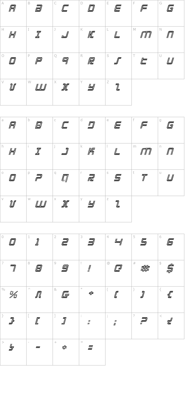 Election Day Italic character map