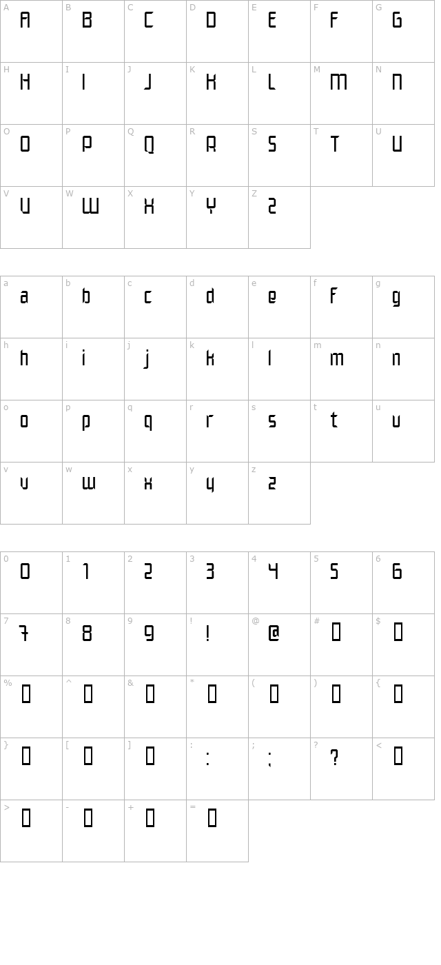 elegante character map