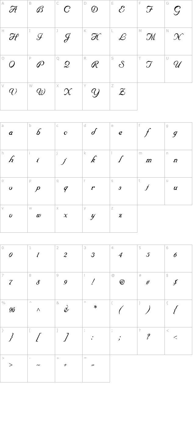 ElegeionScript character map