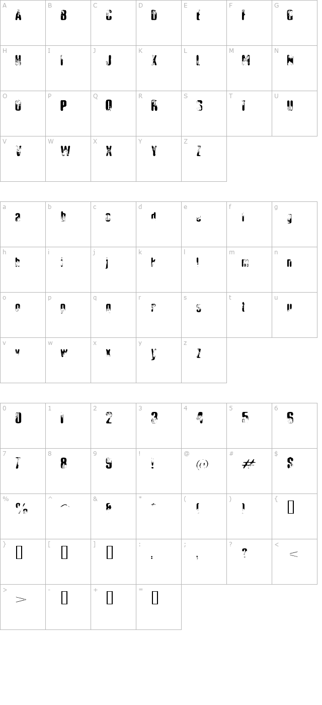 elliots-bad-day character map