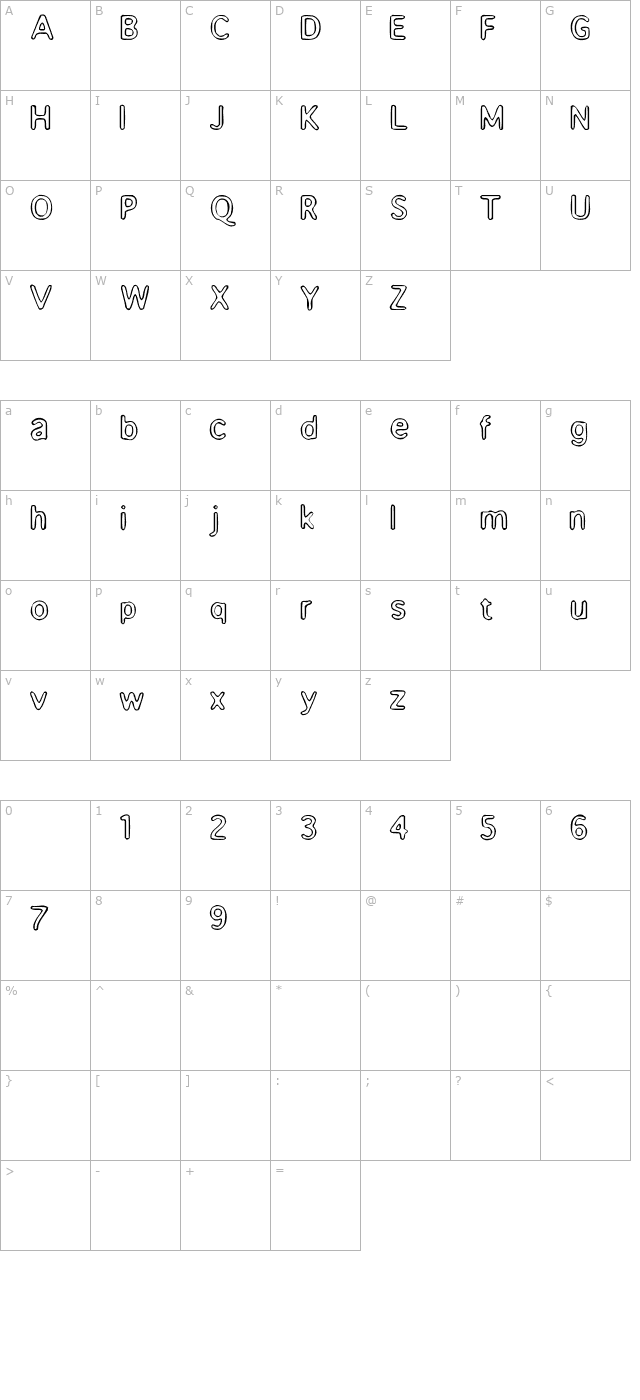 Enemafont character map