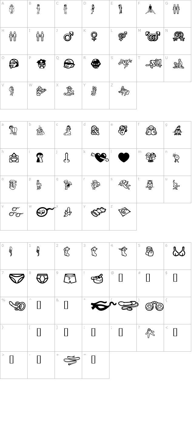 erotica-cd character map