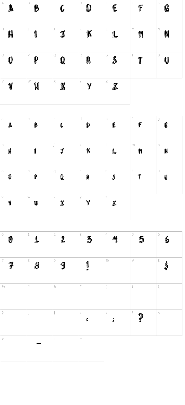 Esquisito character map