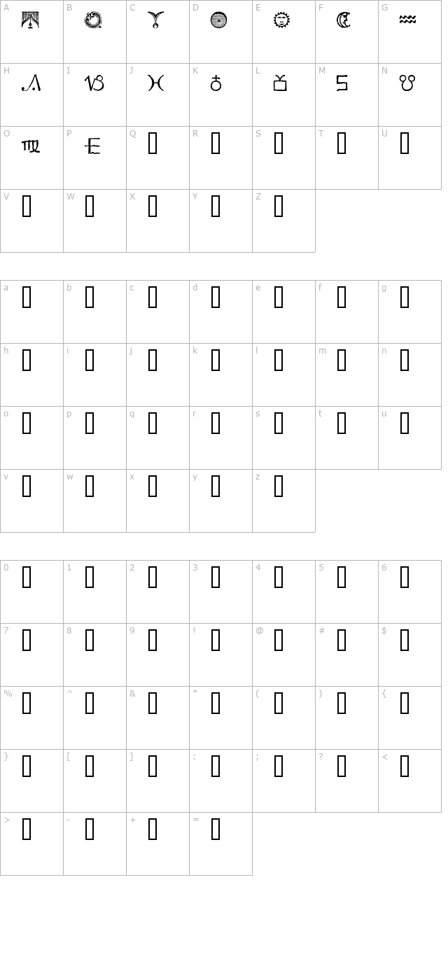 essene-dingbats character map