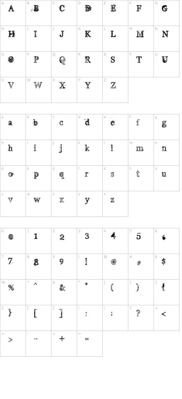 Everyday Ghost character map