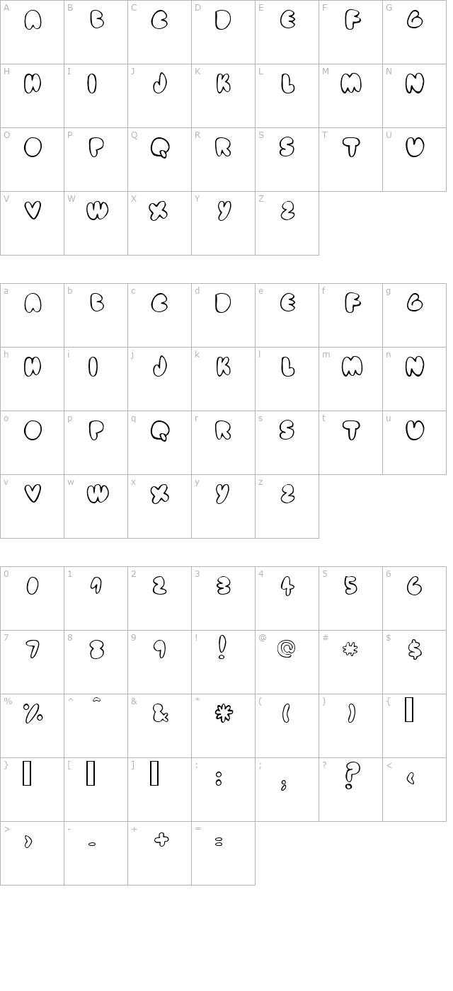 fat ass outline character map