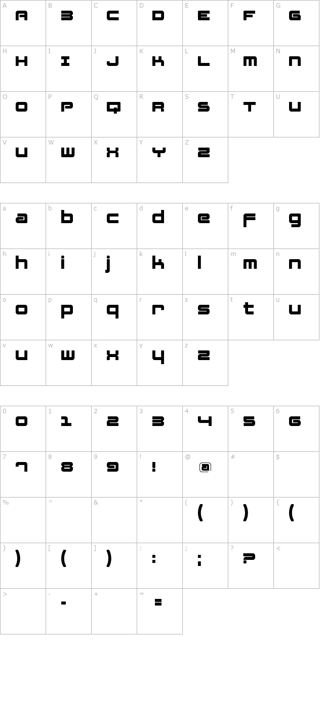 fatsans character map