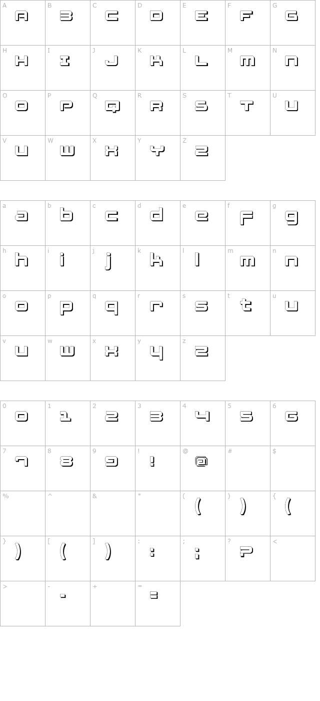 FatsansShadow character map