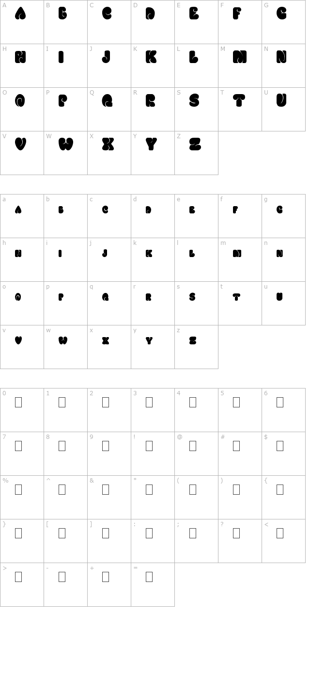 fatso-caps character map