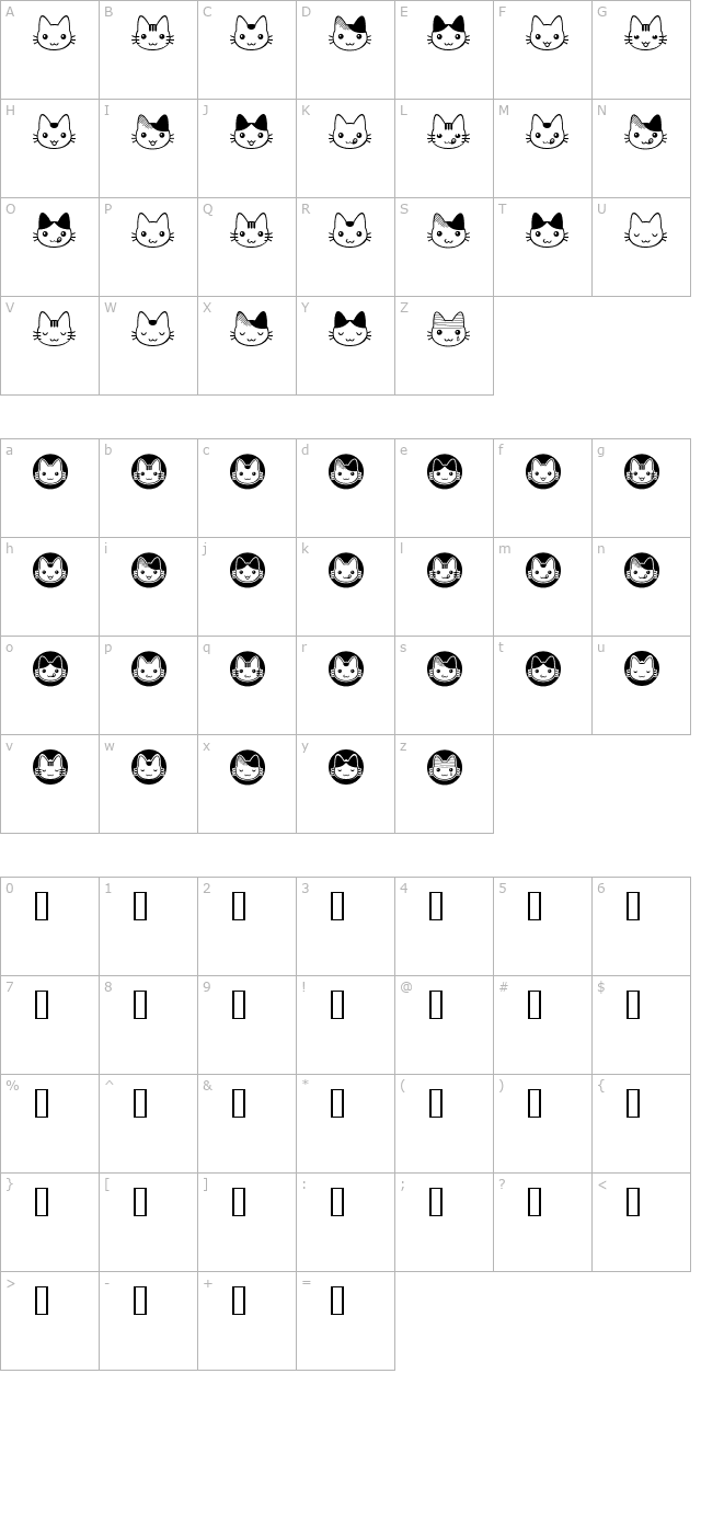 FB Nyan character map