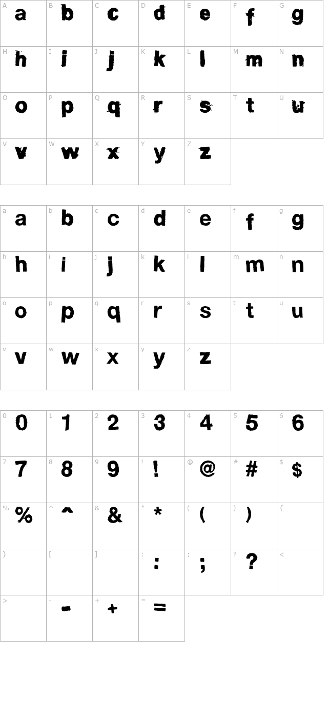 FD Helwoodica character map