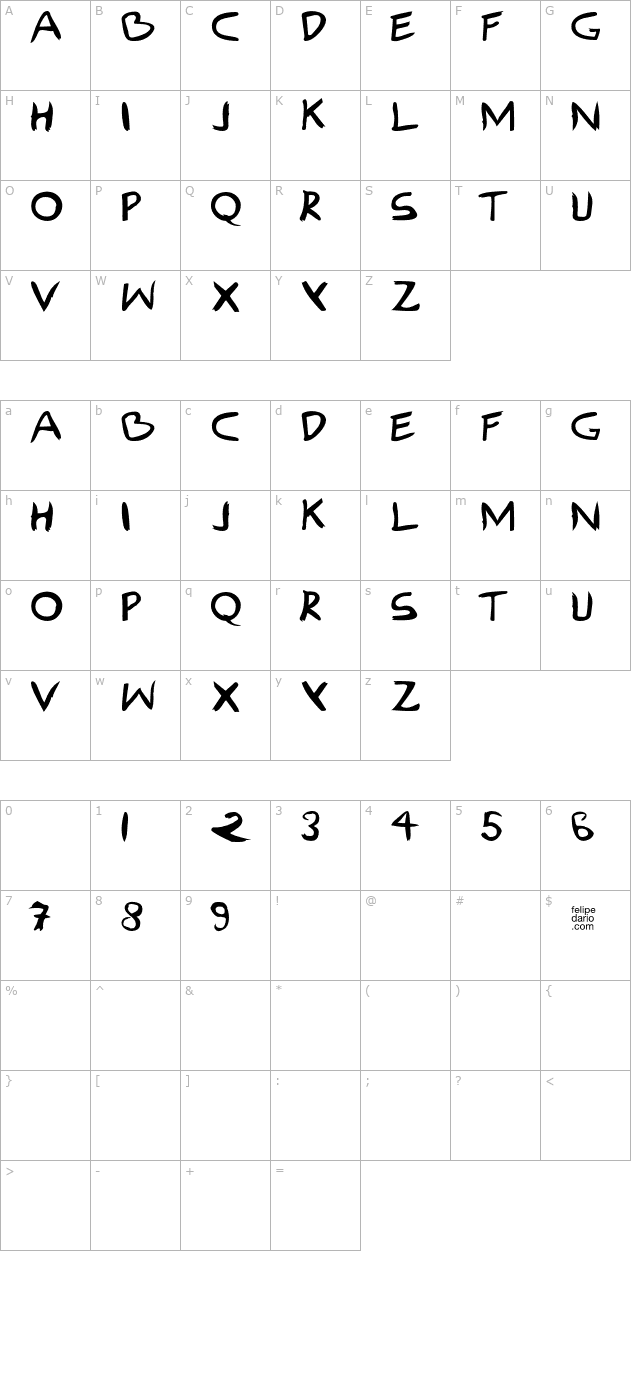 FD Ilhoscript character map