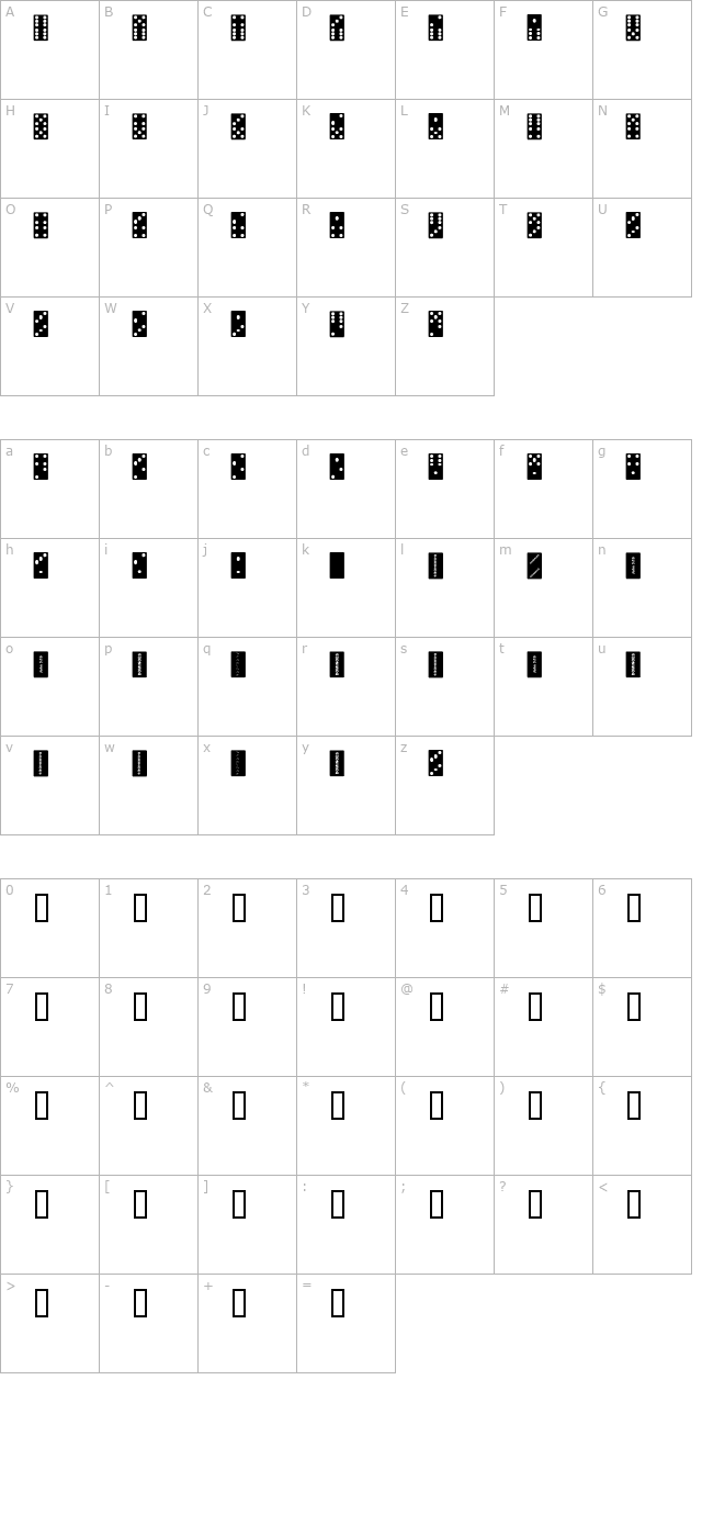 FE Dominoes character map