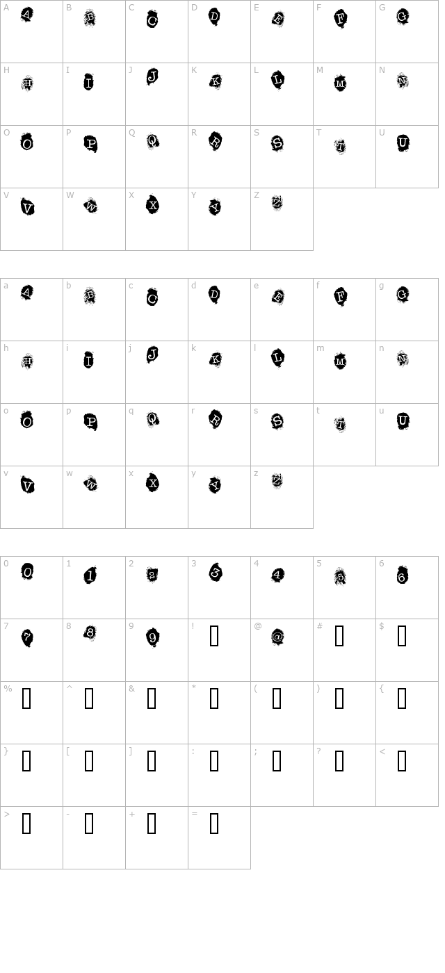 FE Fingerprints Inside character map