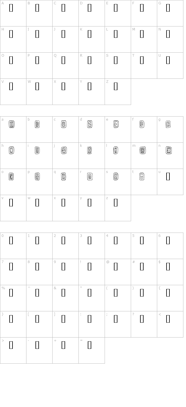 FE Natural Signs character map