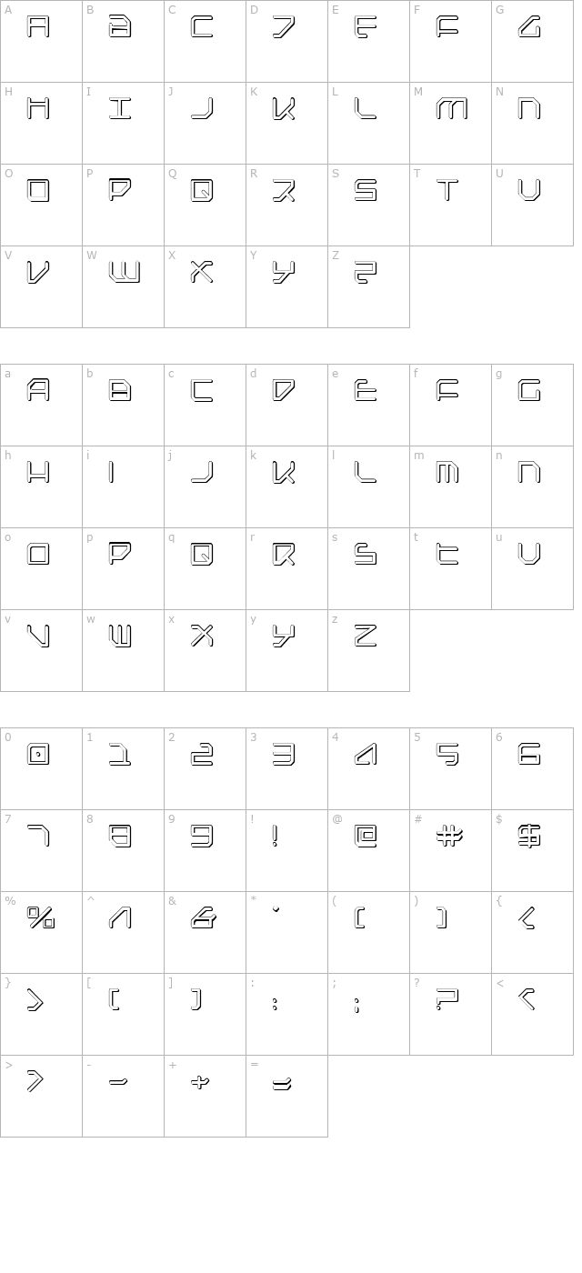 federapolis-shadow character map