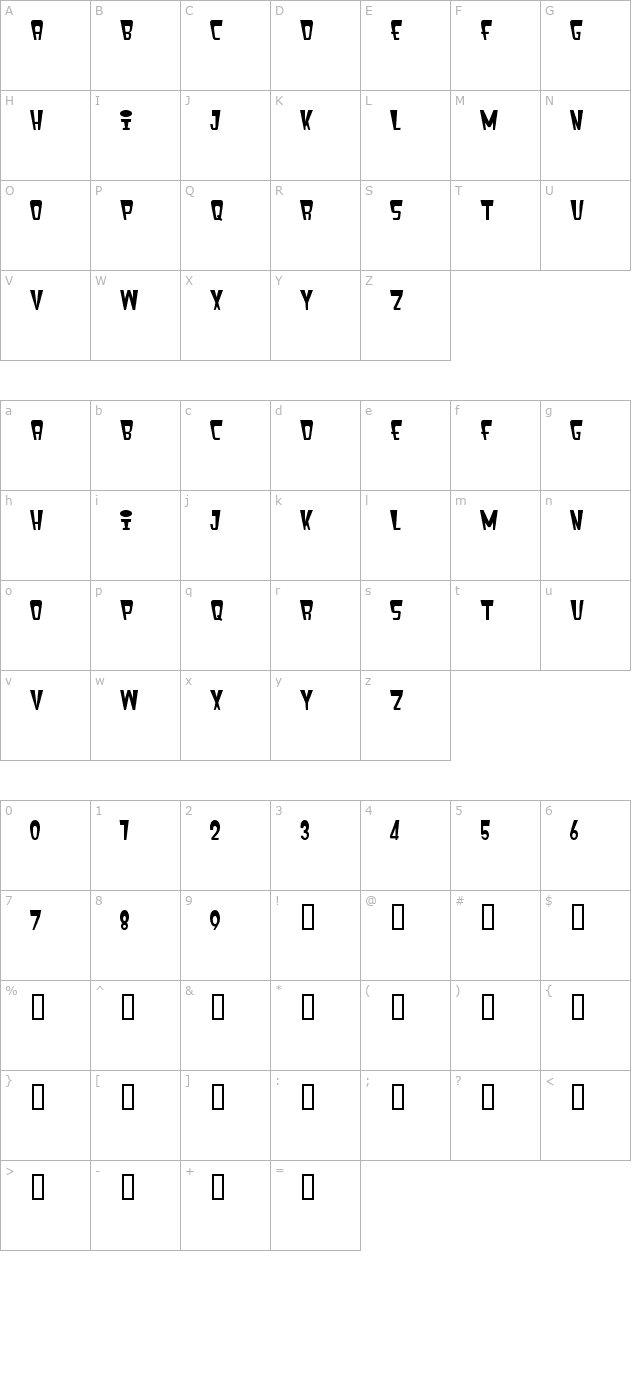 fenix-header character map