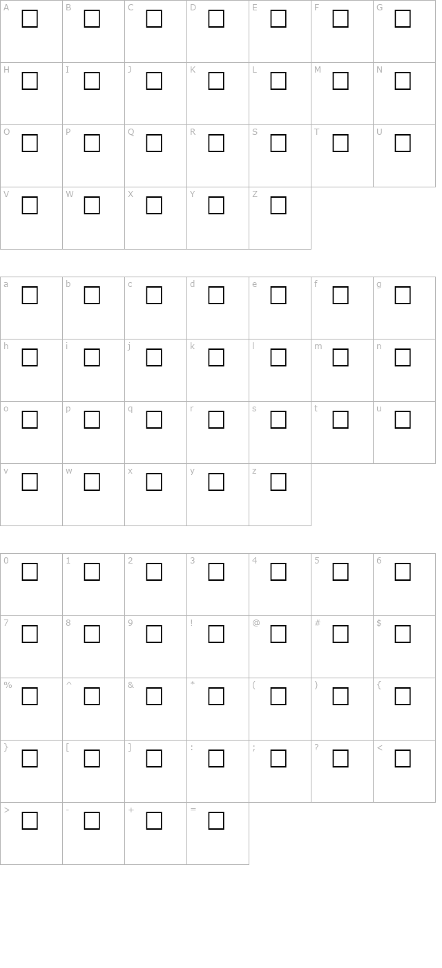 FEVER Regular character map