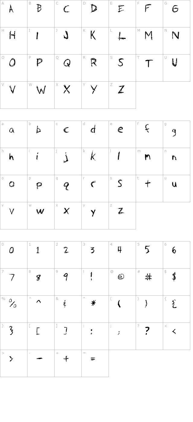 fh-faith-otf character map