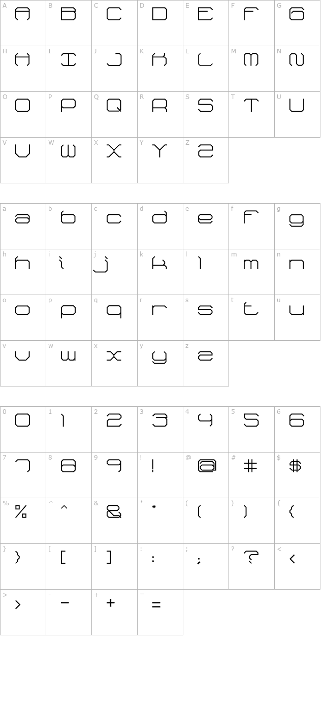 Fh_Reverse OTF character map