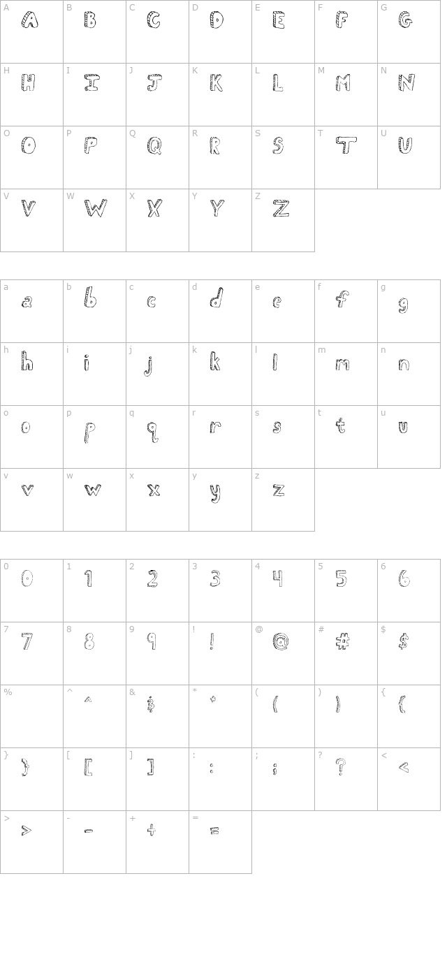 fh-scribble-otf character map