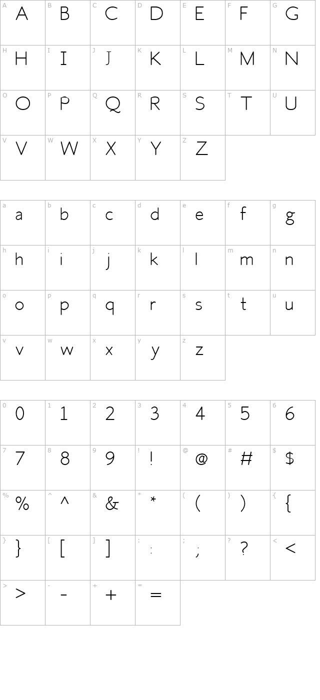 fh-space character map