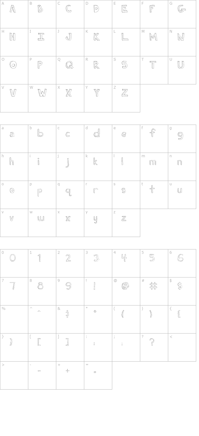 fh-ugly-otf character map