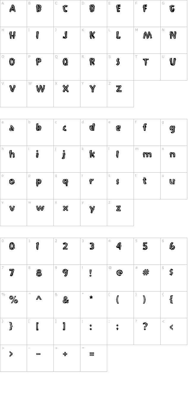 Fiesta Medium OTF character map