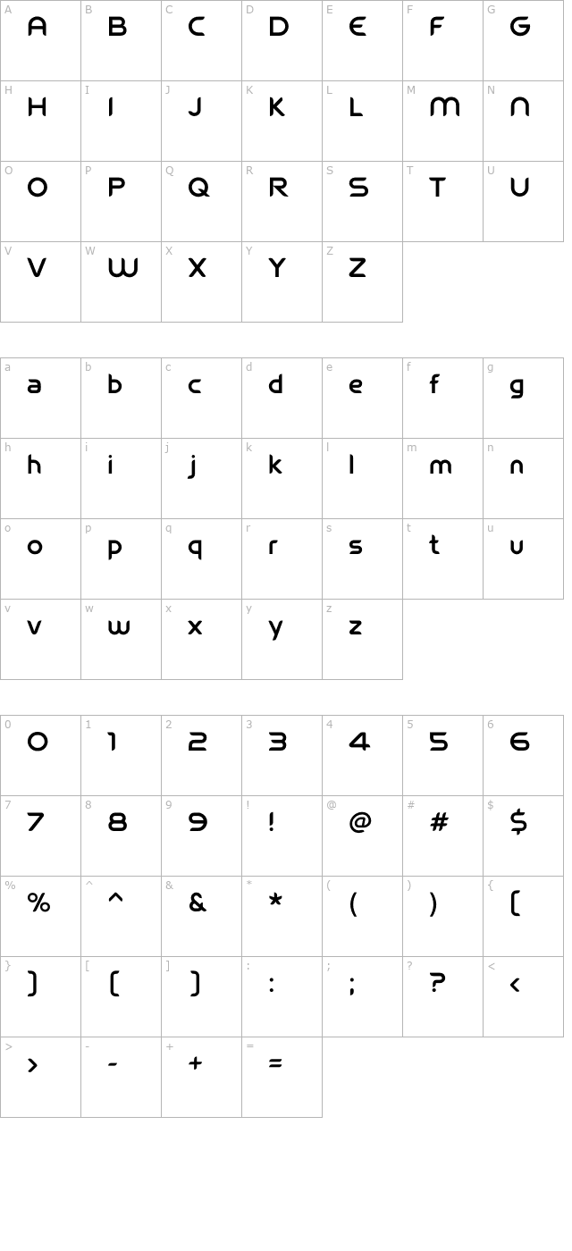 FIFA 2006 Regular OTF character map