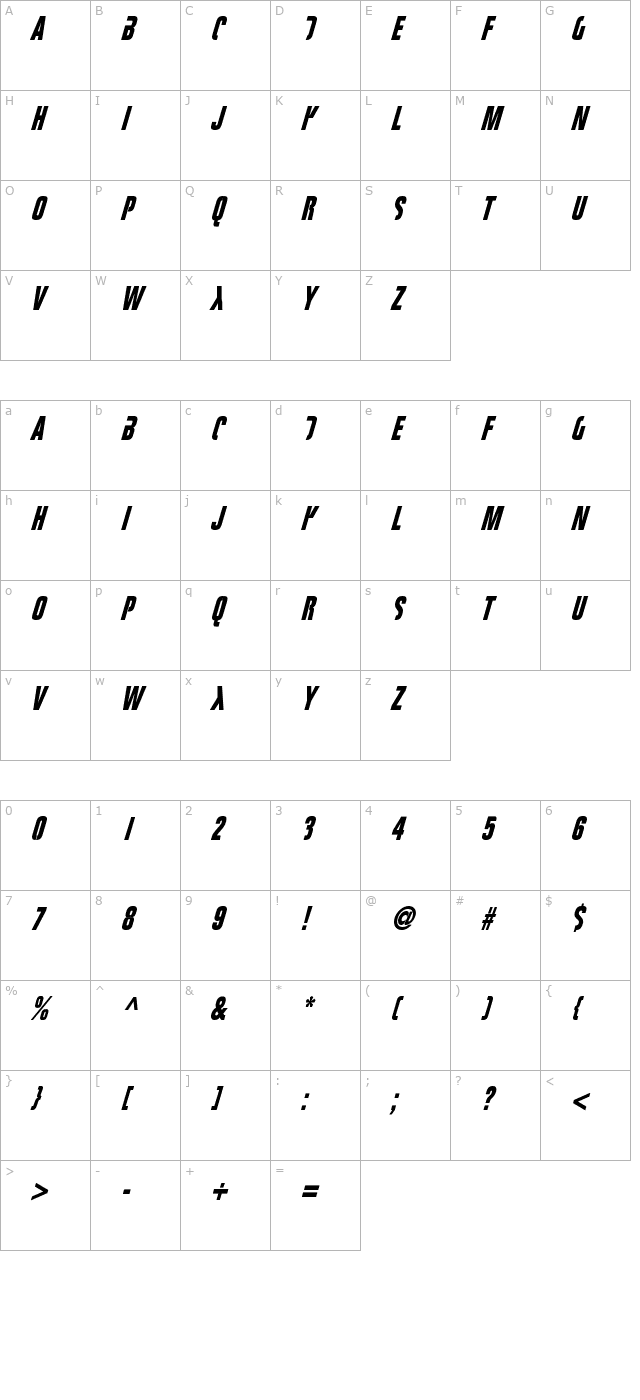 Fight This character map