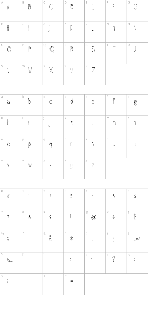 fil-sans character map