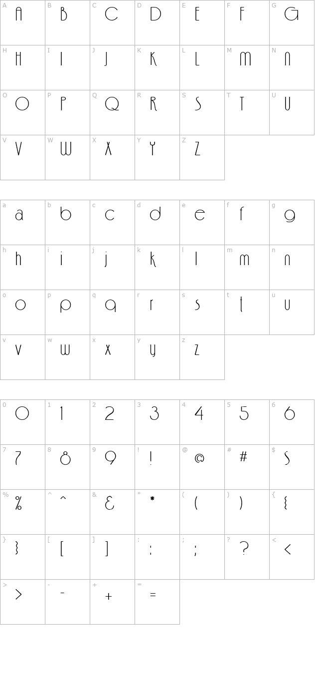 fina-heavy-regular character map