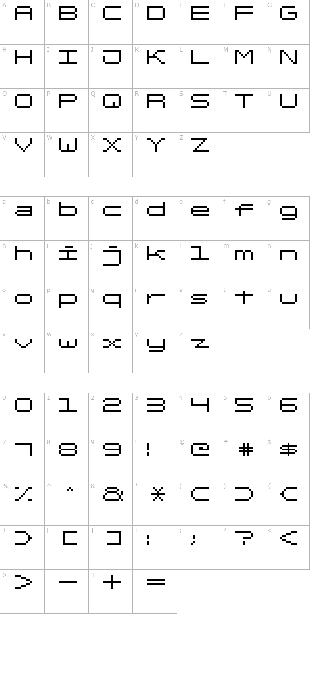 fixed-v03 character map