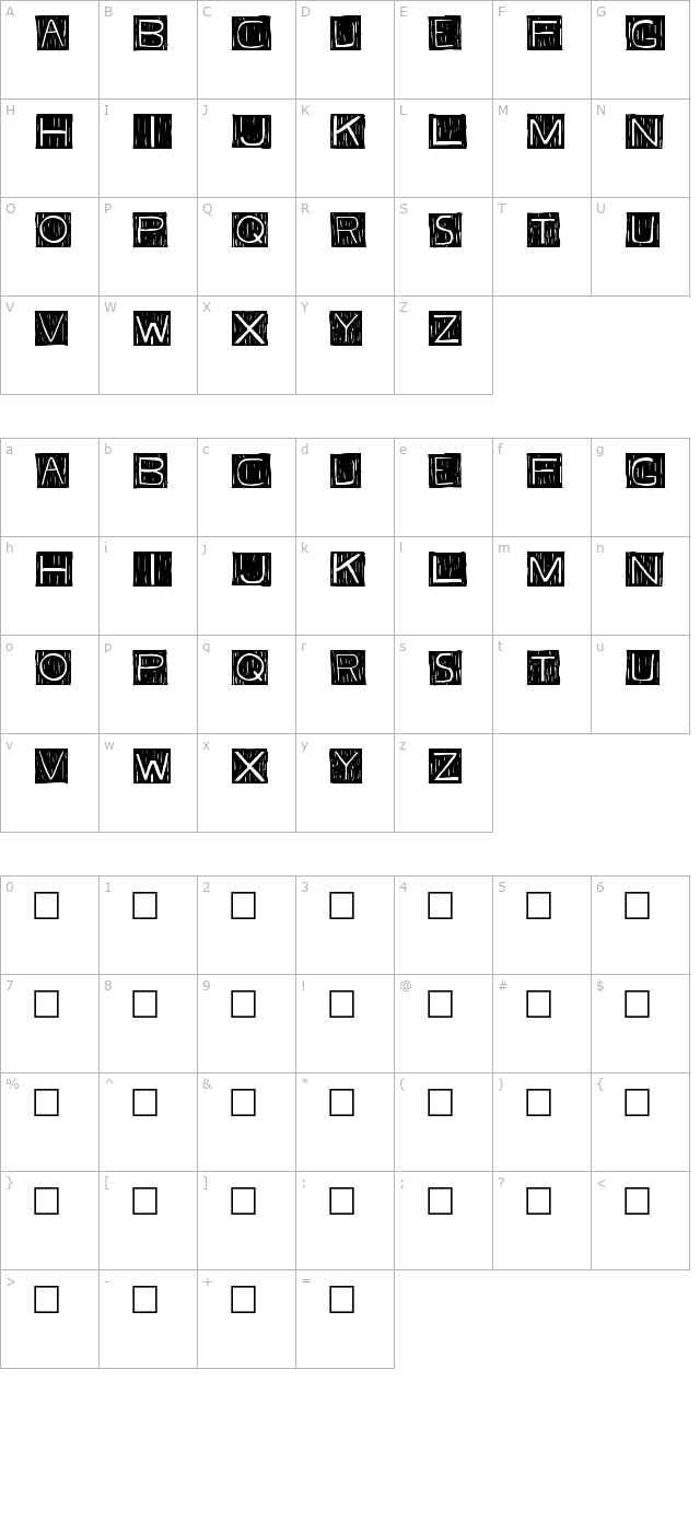 FKA Font character map