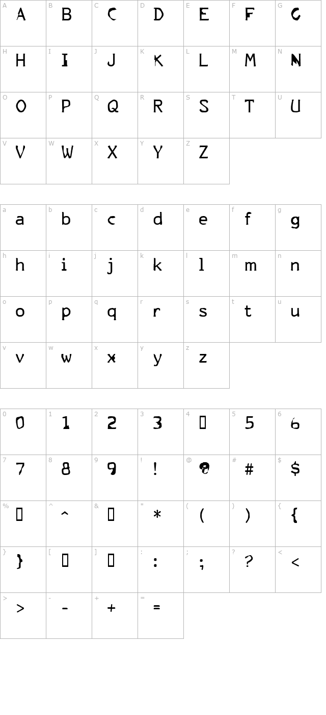 FKR ParkLife character map