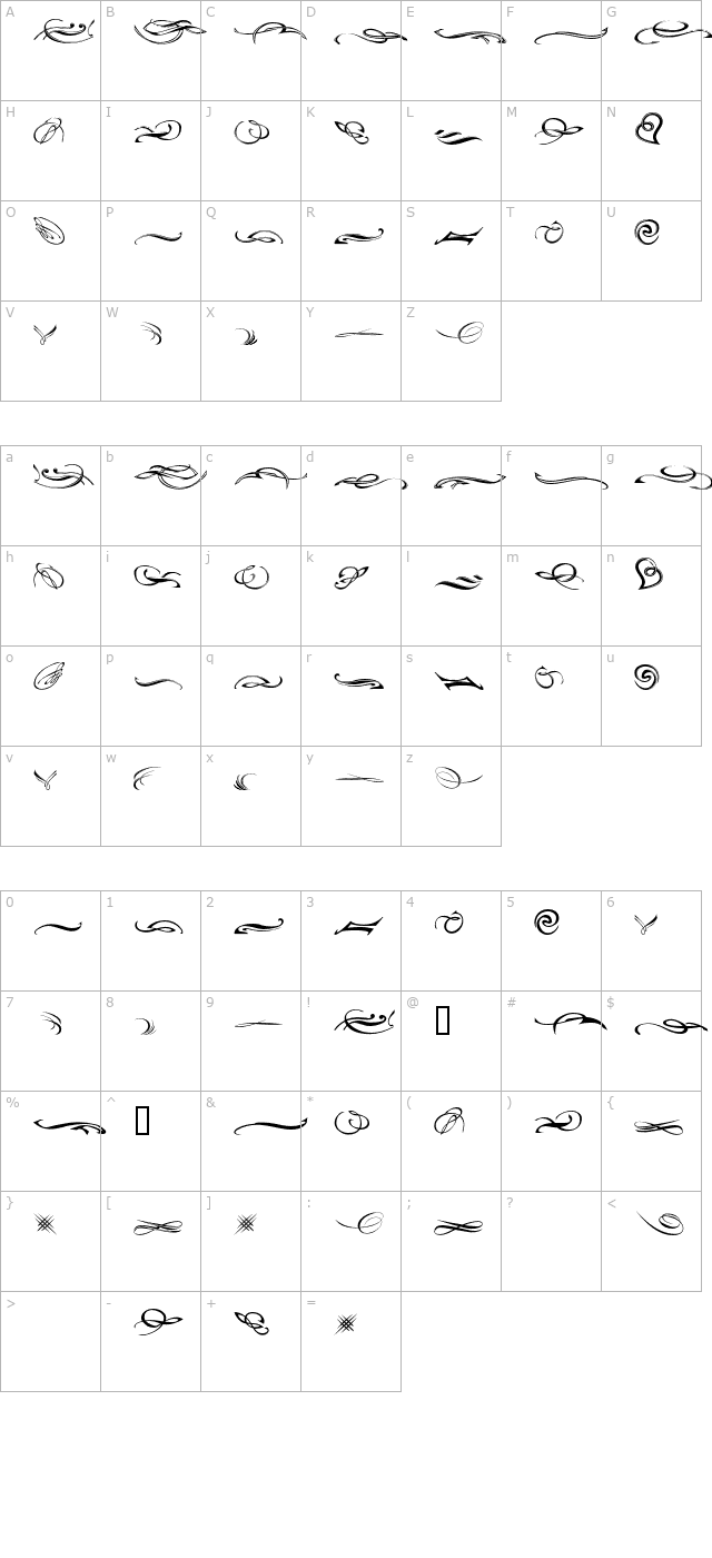 fleuronsone-otf character map