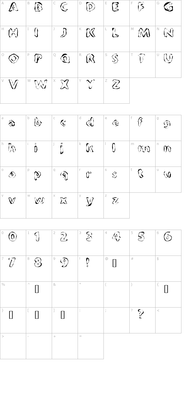 flintprint character map