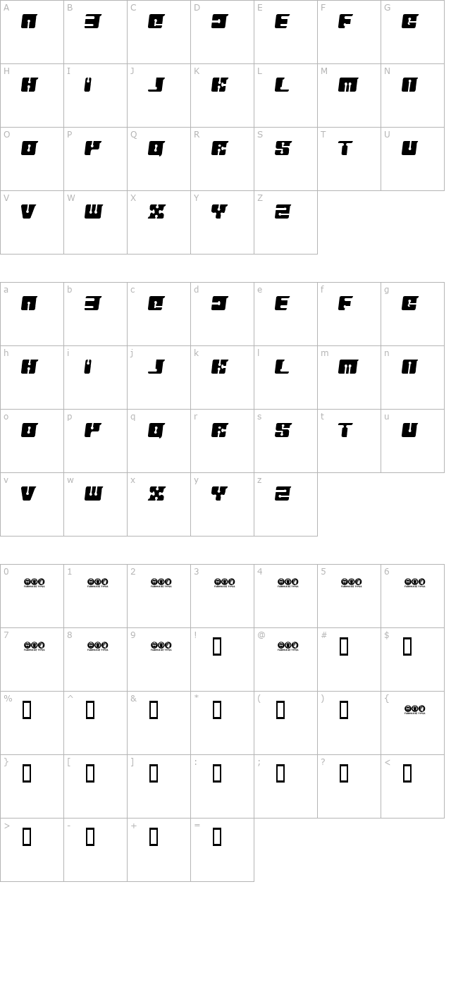 floppy-disk character map