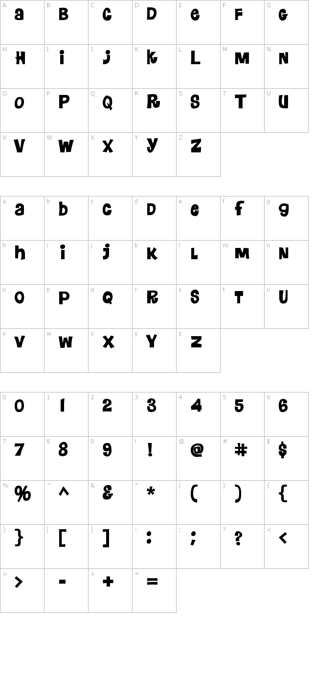 floraless character map