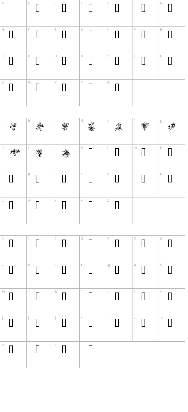 florals-1 character map